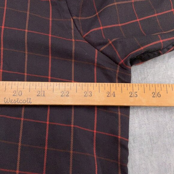 Visconti Uomo Shirt Men 48 Brown Red Check Plaid Contrast Trim Cotton Italy - Picture 5 of 12